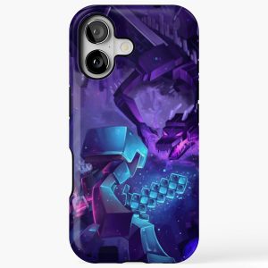 Minecraft Epic Enderdragon Battle Art  iPhone 17 Case Tough