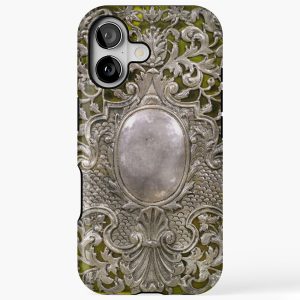 Silver & velvet antique book cover, Netherlands c1705 iPhone 17 Case Tough