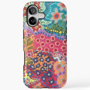 colorful floral painting iPhone 17 Case Tough
