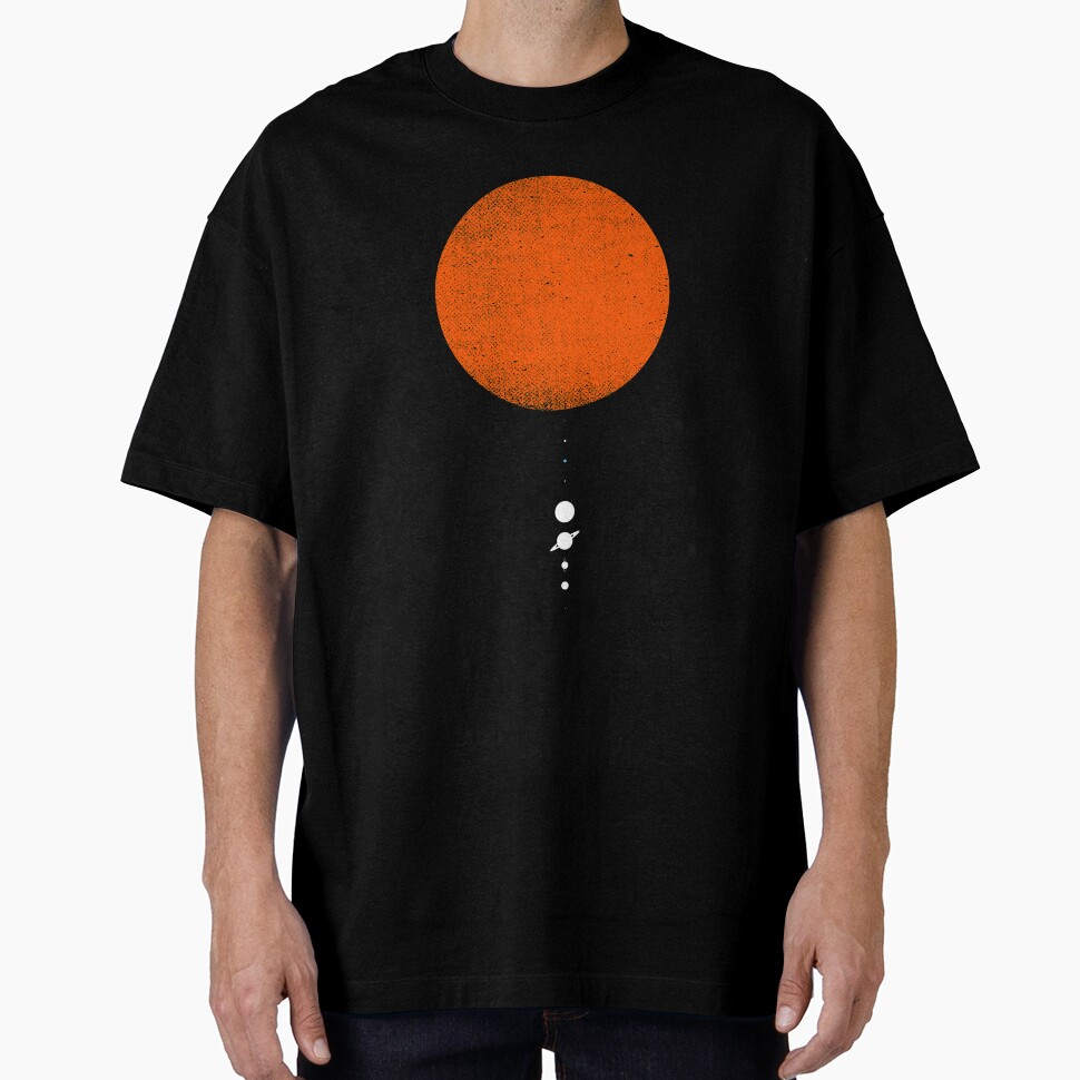 Minimal Solar System Oversized T-Shirt